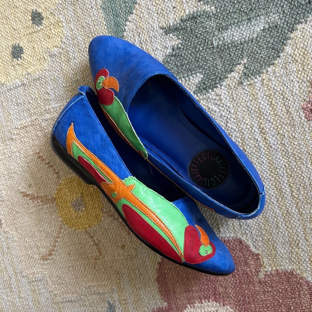 1980s Parrot Bird Novelty Flats